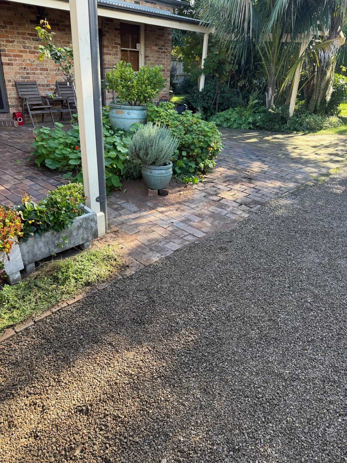 Finished driveway area after drainage work