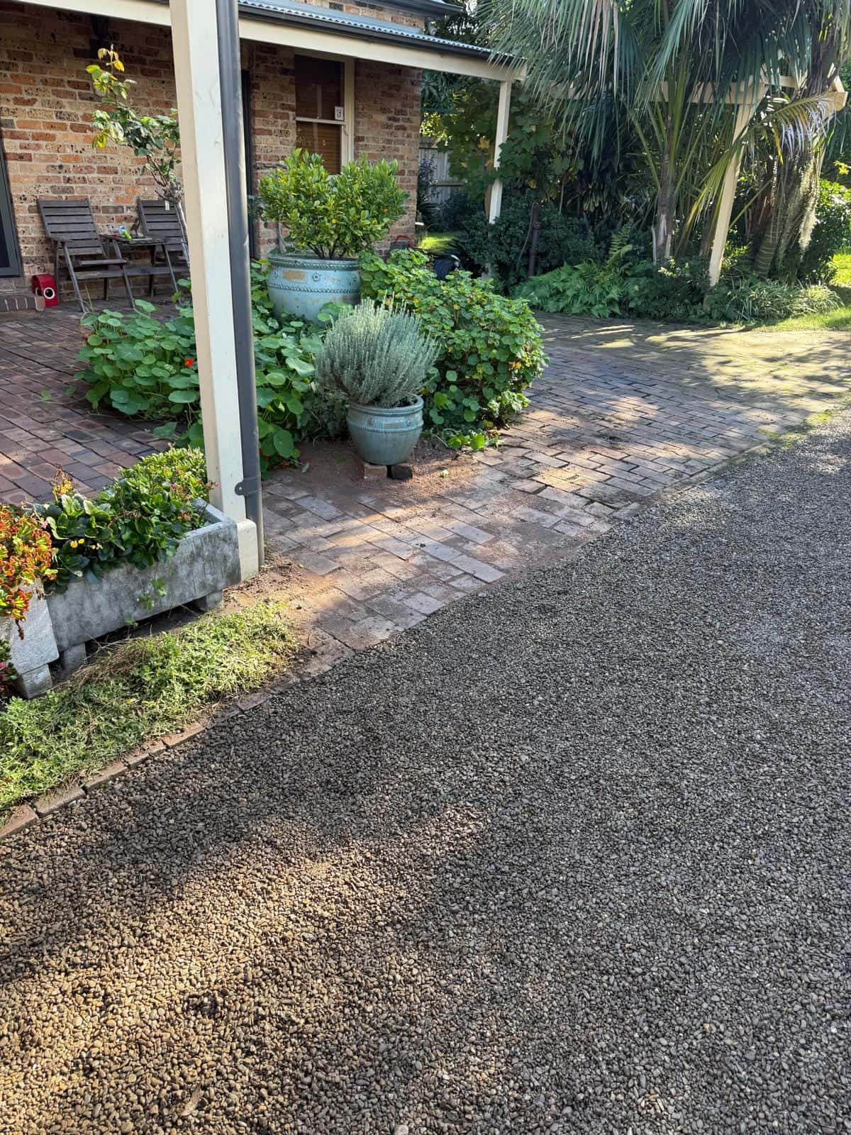 Finished driveway area after drainage work